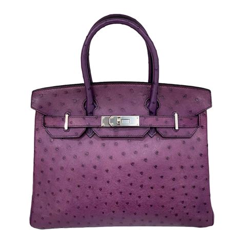 hermes ostrich birkin purple|Hermes Birkin 30 price.